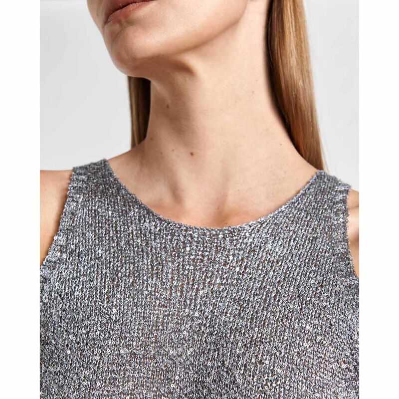 Cue Silver Sequin Knit Tank image number 2